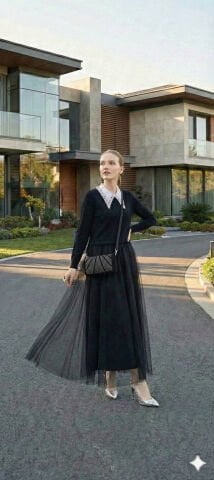 İtalyan Taşlı  Beyaz Yakalı İnce Triko Bluz