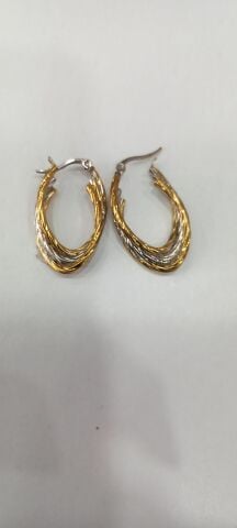 Kartiye Modeli Gümüş Sarı Küpe
