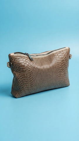 Vizon Örme Desenli Fermuarlı Portföy Çanta