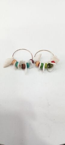 Renkli Boncuklu Halka Küpe