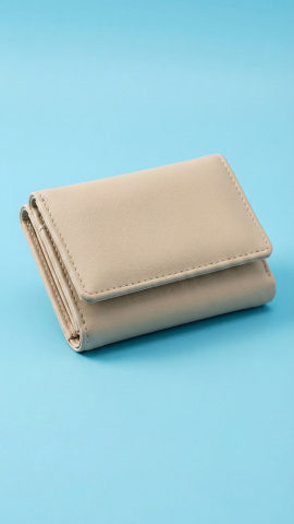 Bej Kapaklı Mini Cüzdan – Küçük Çantalar İçin Uygun Boy