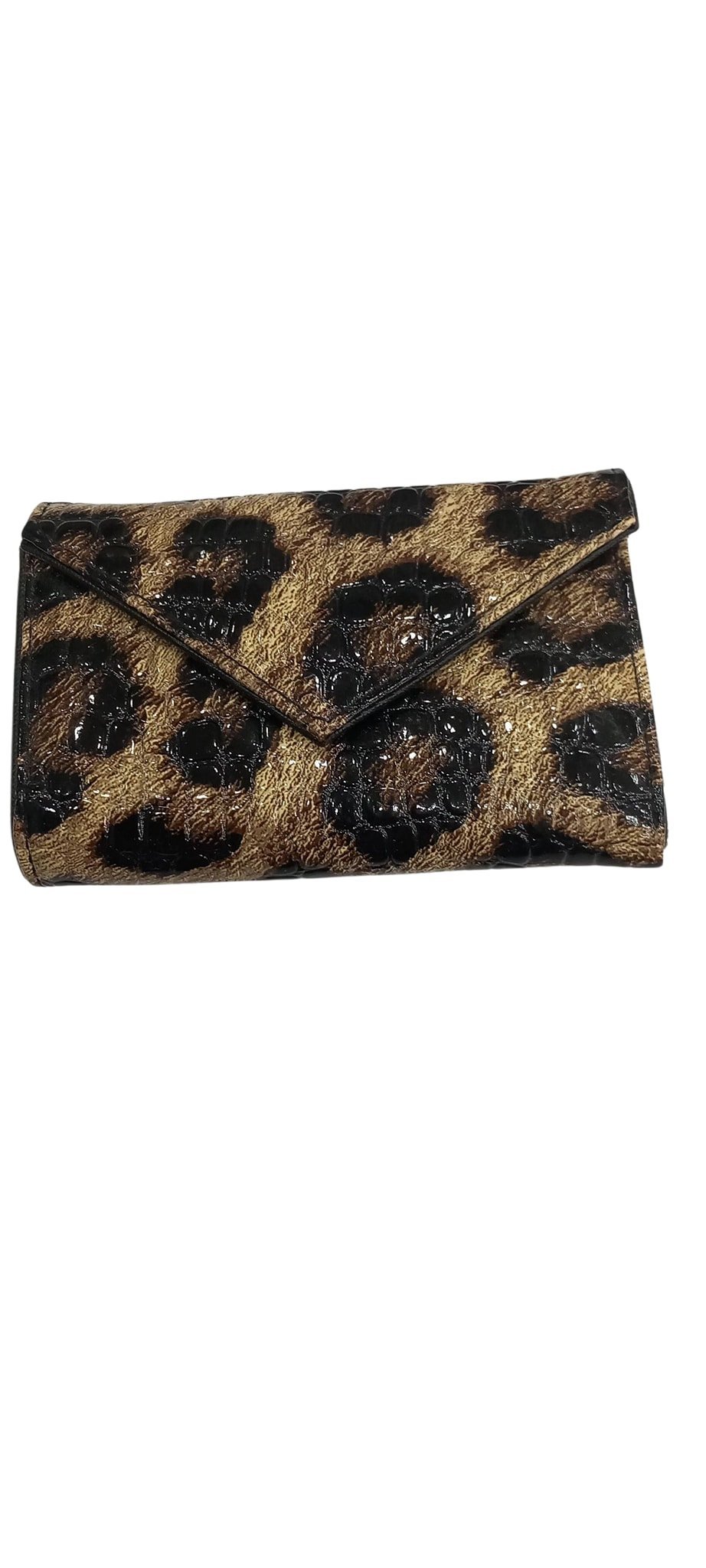 Leopar  Zarf Kapaklı Küçük Çantalar İçin Ufak Cüzdan