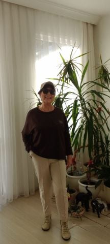 Kahve Rengi Üstünde Dore Kalp Baskısı Olan Sweatshirt