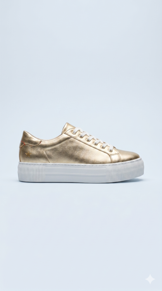 Dore Rengi Hakiki Deri Ortopedi Tabanlı Sneakers