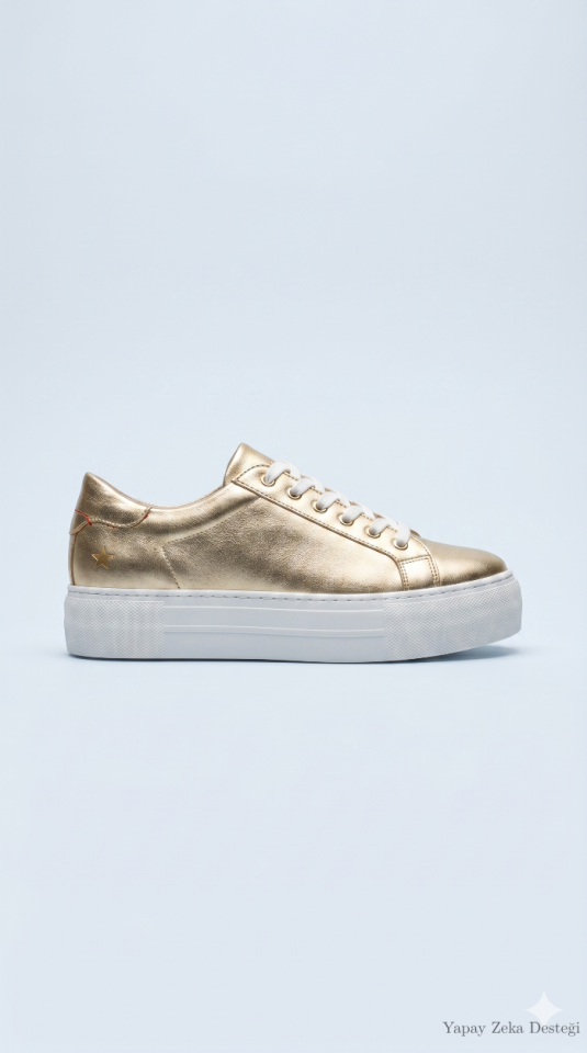 Dore Rengi Hakiki Deri Ortopedi Tabanlı Sneakers