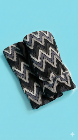 Gri Siyah Diagonal Çizgili Parmaksız  Eldiven