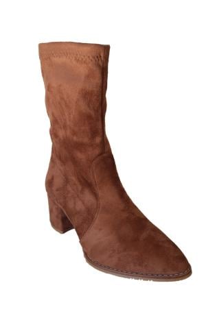 Taba Streç Kısa Topuklu Bot