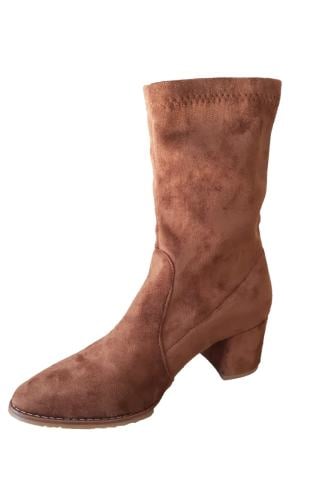 Taba Streç Kısa Topuklu Bot