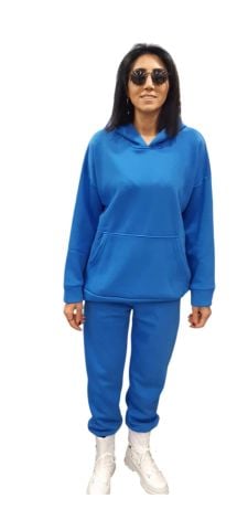 Saks Mavisi Üç İplik Eşofman Takım