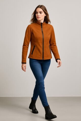 Taba  Hakiki Suet Fermuarlı  Siyah Biyeli Çift Taraflı   Diger Tarafı Siyah Deri