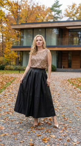 Dore Silme Pullu İtalyan Kolsuz Bluz