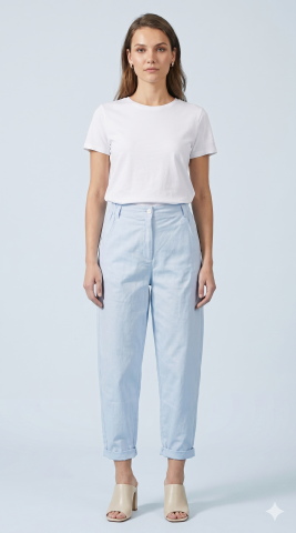 İtaly Mavi Yarım Şalvar Pantalon