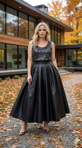 Antrasit Silme Pullu İtalyan Kolsuz Bluz