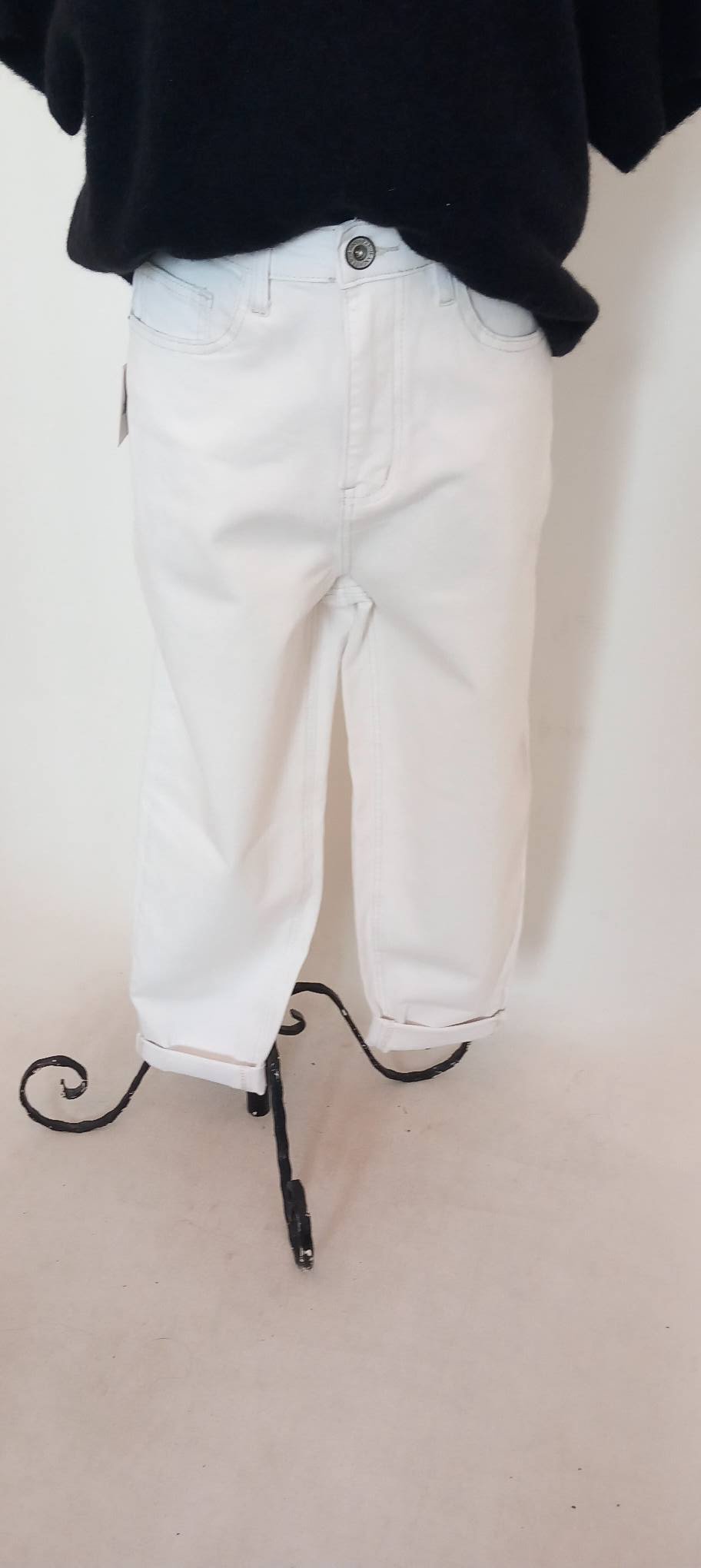 Beyaz Kalın  Jean Yarım  Şalvar Pantalon