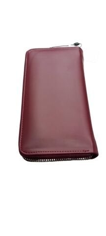 Bordo Fermuarlı  Uzun Çok Gözlü Cüzdan