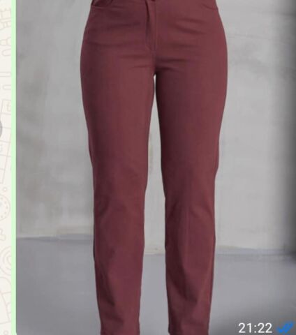 Bordo Full  likralı Boru Paça Pantalon