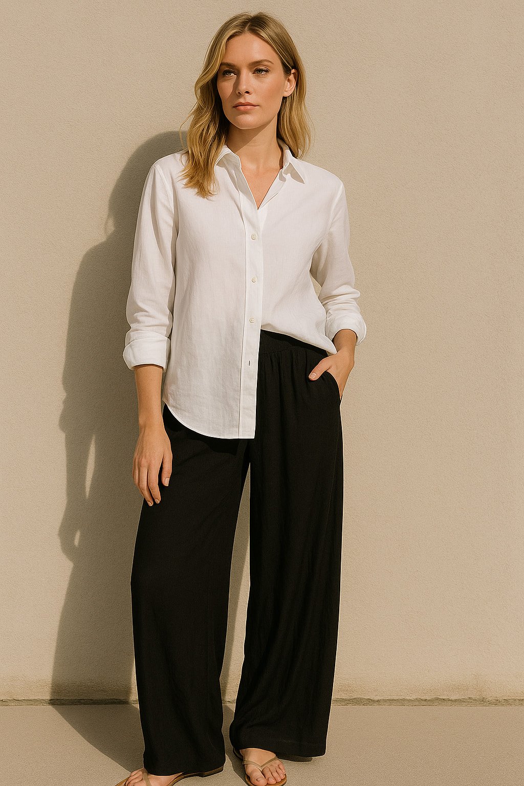 Siyah İtalyan İpek Pantalon