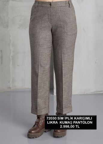 Kahve  Tuwit Kumaş  Boru Paça Pantalon