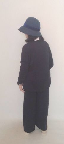 Lacivert  İtalyan  Degaje Yaka  Triko Takım