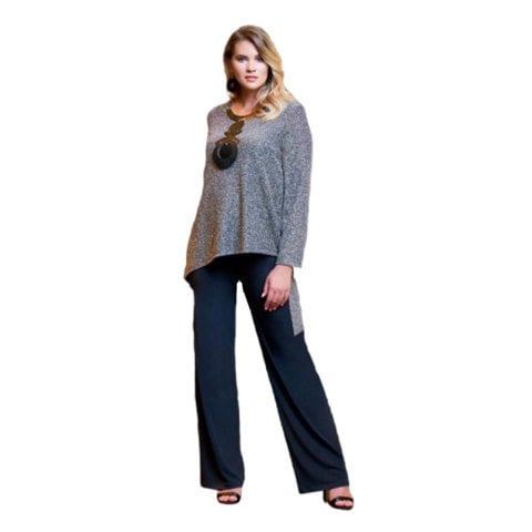 Büyük Beden Simli   Siyah Tunik