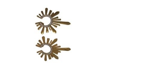 Gold Güneş Modeli Çelik Küpe