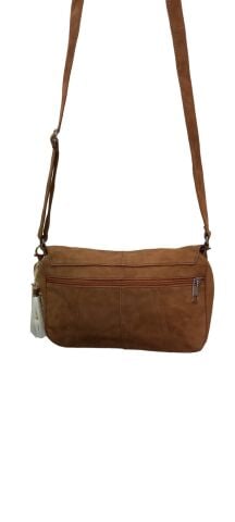 Taba Rengi Kapaklı  Hakiki Suet Postacı Çanta