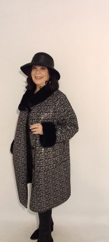 Büyük Beden Hakiki Deri Çift Taraflı Bir Yüzü Kırçıllı GriliDderi Diger Yüzü Siyah Peluş