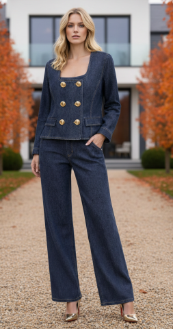 Dore Büyük Düğmeli Kısa Ceket – Güçlü Detay, Modern Siluet