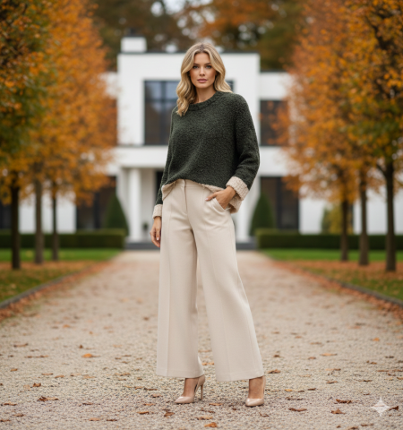 İtalyan Haki Buklet Triko Kazak – Kemik Garnili, Yumuşacık Dokunuş