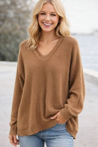 İtalyan V Yaka  Yumuşacık Triko Kazak