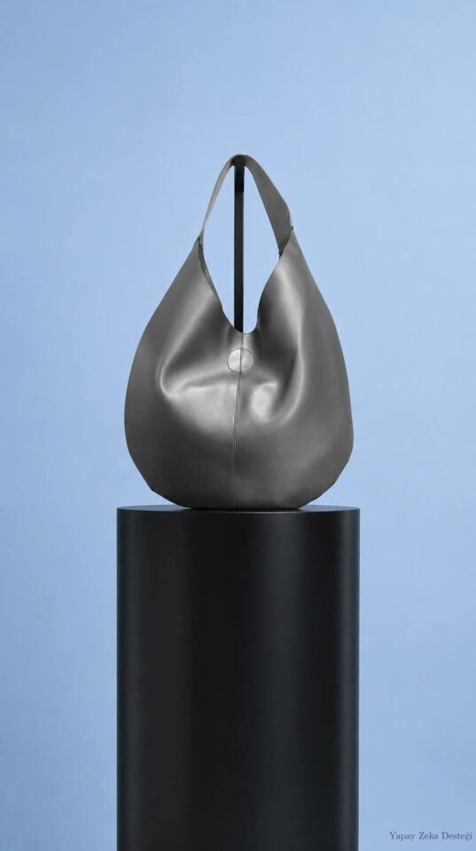 Antrasit Yarım Ay Şeklinde Hacimli Çanta