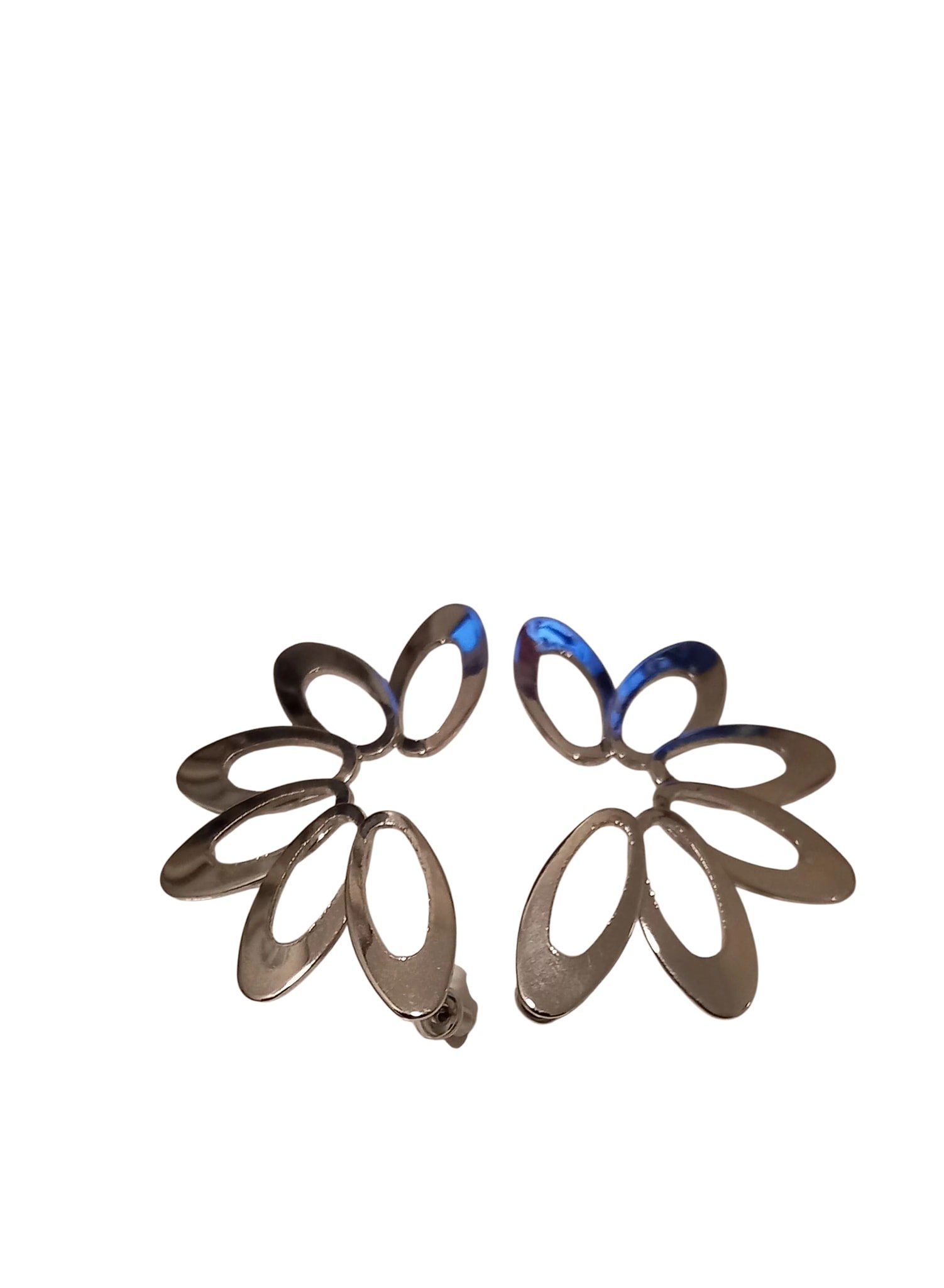 Gümüş Yarım Güneş Şeklinde Büyük Küpe