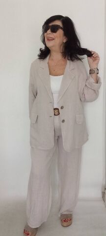 İtalyan Keten  Pantalonlu   Takım