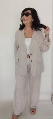 İtalyan Keten  Pantalonlu   Takım