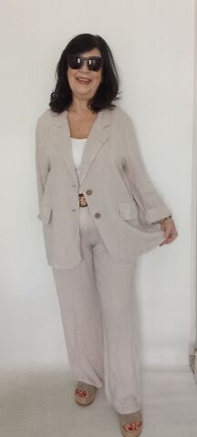 İtalyan Keten  Pantalonlu   Takım