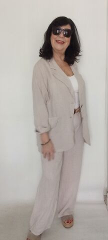 İtalyan Keten  Pantalonlu   Takım
