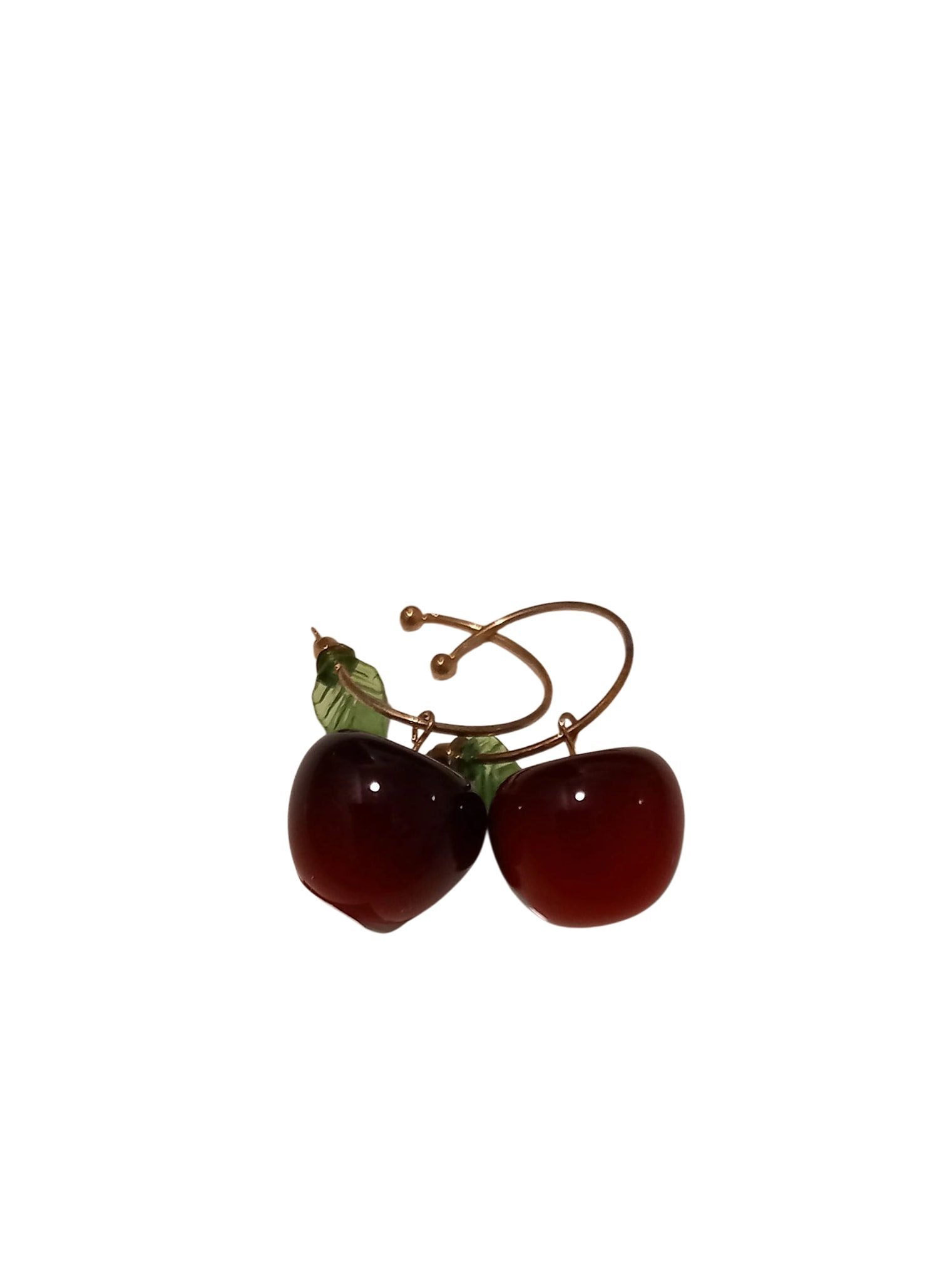 Kiraz Modeli Sallantılı Bordo Küpe