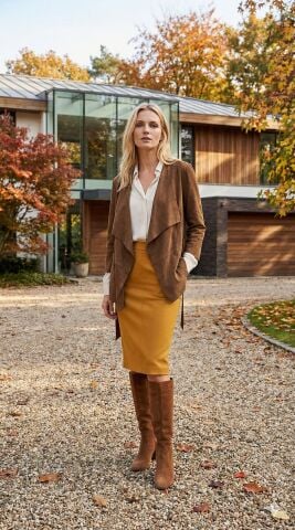 Hakiki Güderi  Camel Rengi  Astarsız Hırka Tadında Ceket