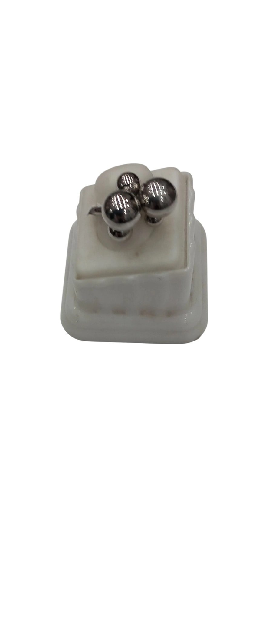 Gümüş Çelik Toplu Ayarlı Yüzük