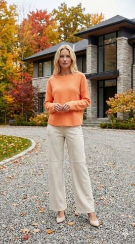 İtalyan Kayısı Rengi Yumuşacık Triko Kazak