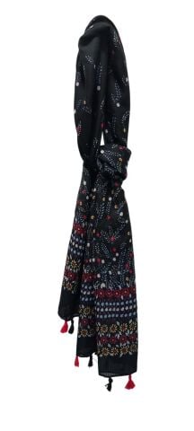 Siyah Desenli Vual Fular