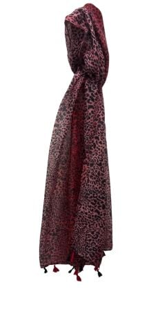 Vual Bordo Leopar Desenli  Fular