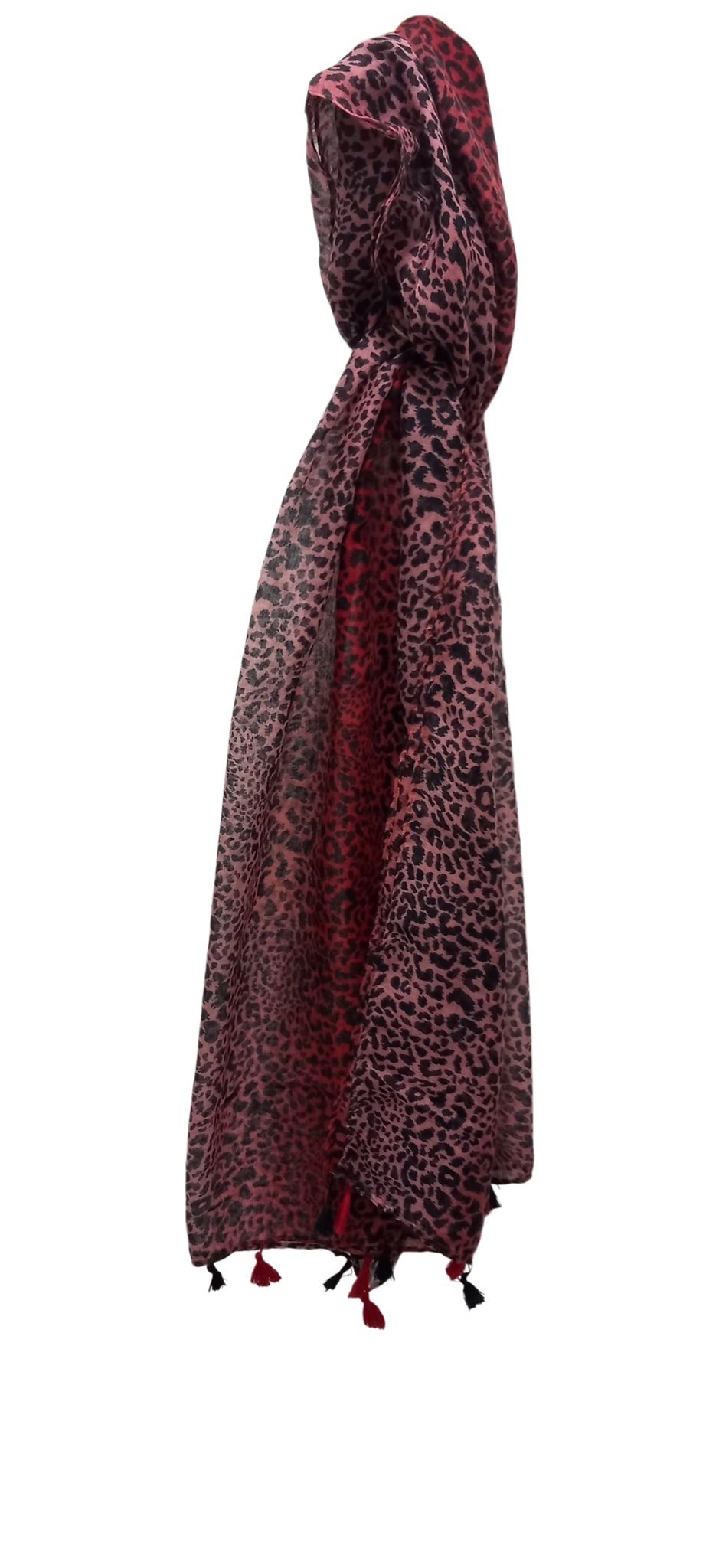 Vual Bordo Leopar Desenli  Fular