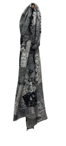 Siyah Desenli Vual Fular