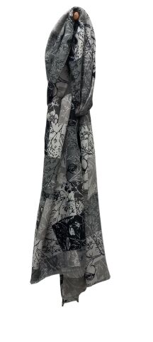 Siyah Desenli Vual Fular