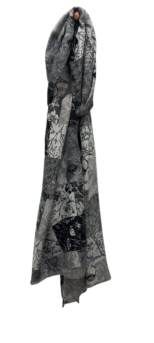 Siyah Desenli Vual Fular