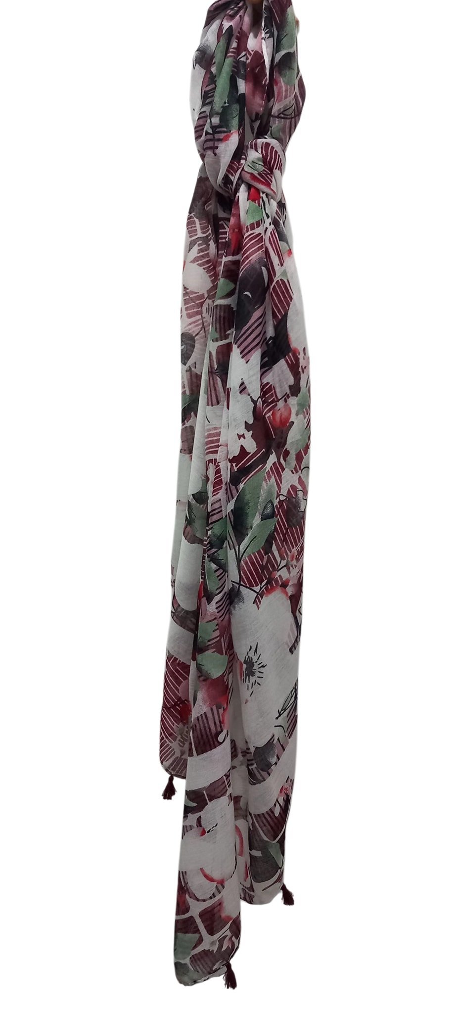 Açık Renk  Desenli Vual Fular