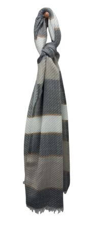 Gri Kemik  Kalın  Çizgili Vual Fular