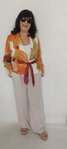 Taba desenli kısa ceket