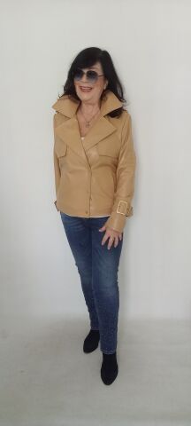 Hakiki Deri Camel Rengi Ceket